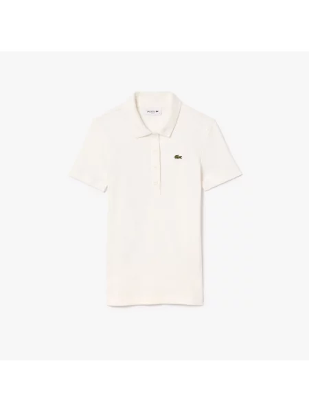 Lacoste Koszulka Polo Slim Fit W Prążki biała