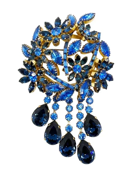 Brosa Jennifer Gibson Jewellery de cristal auriu