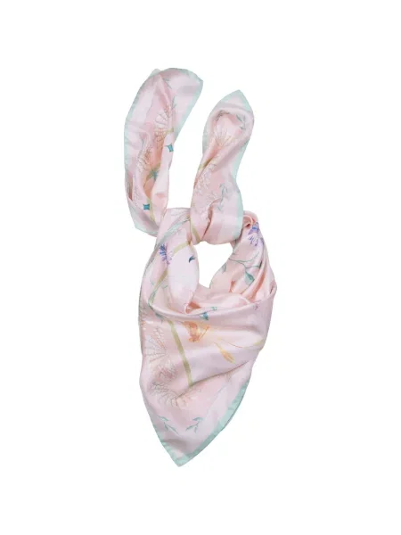 Fular Forte_forte cu model floral cu imagine roz