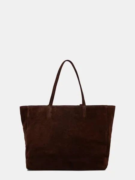 Answear.LAB geantă shopper pentru femei din piele întoarsă maro