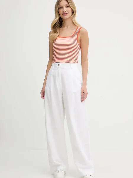 Tommy Hilfiger Top Kobiety Dżersej pomarańczowy|biały w S biały