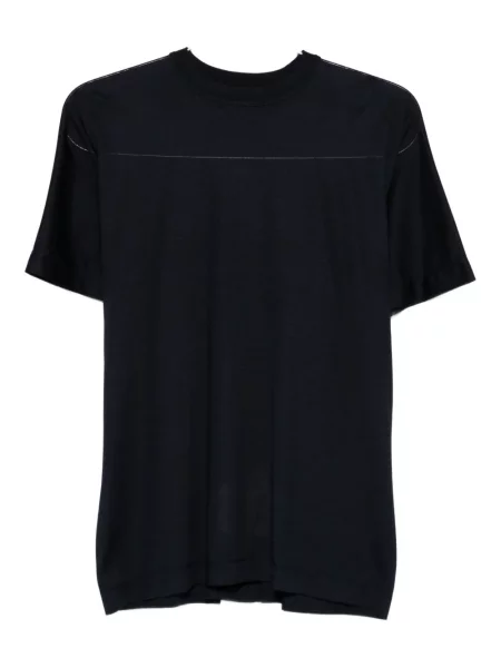 Top Carven cu decolteu rotund scurt albastru