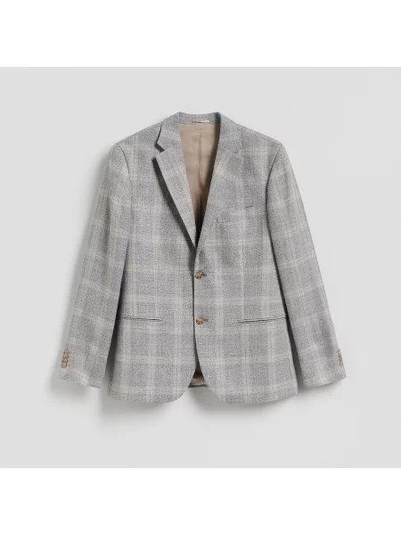 Reserved Slim fit blézer viszkózkeverékkel világos szürke
