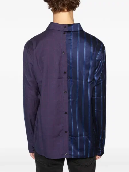 Pruhované kostkovaná košile Daily Paper modré