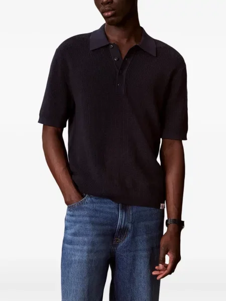Πλεκτό polo Calvin Klein μπλε