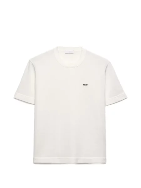 Pulover Prada cu decolteu rotund alb