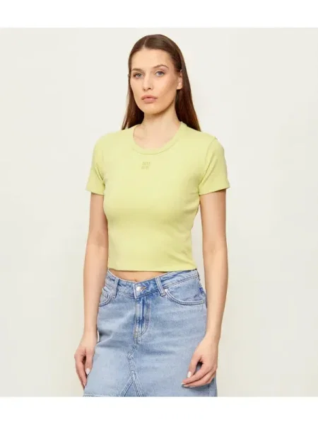 HUGO Tricou Delanor | Cropped Fit verde
