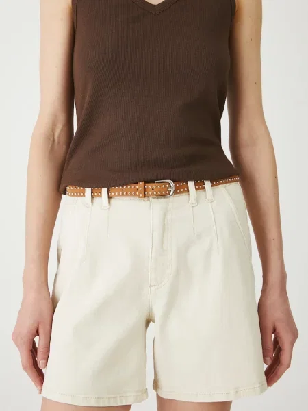 Джинсові шорти Medicine однотонна висока посадка бежевий