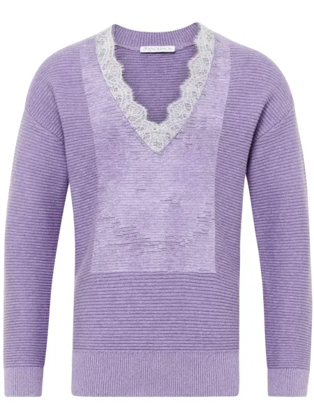 Pulover Jw Anderson cu decolteu în V din dantelă violet