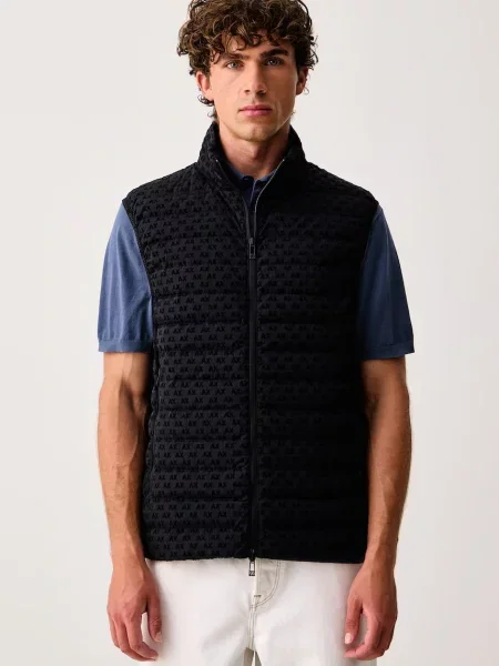 Armani Exchange bezrękawnik puchowy granatowa