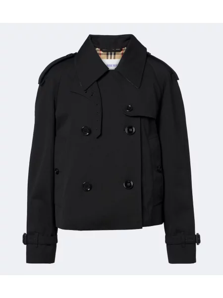Geacă Burberry cu două rânduri de nasturi negru