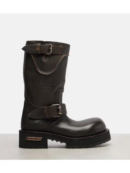 Botine Balenciaga din piele maro