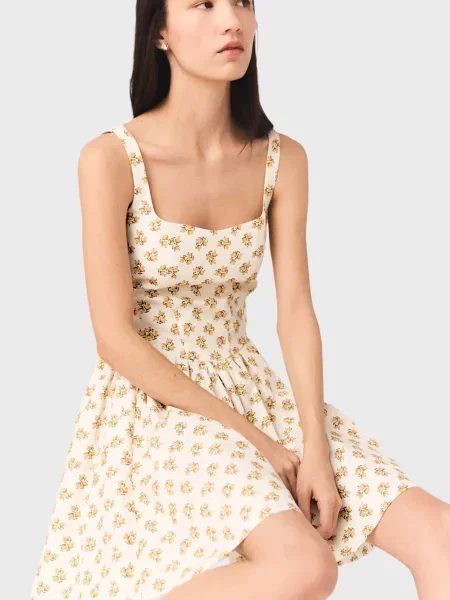 Квіткова сукня Maje з принтом жовта