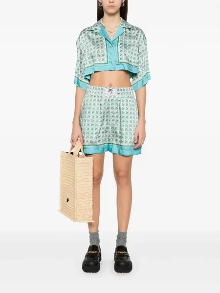 Pantaloni scurți Palm Angels cu imagine verde