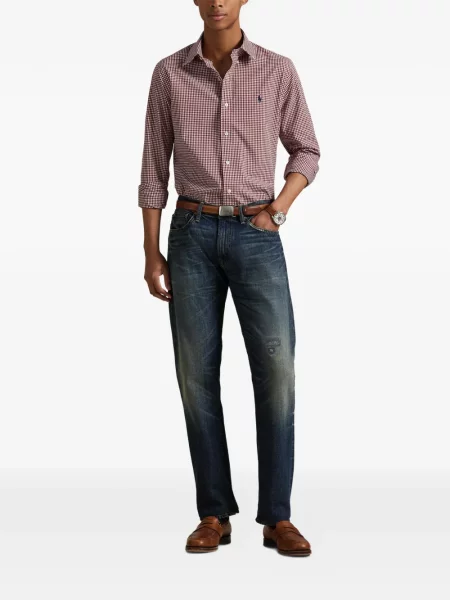Șosete Polo Ralph Lauren cu model herringbone cu broderie plasă albastru