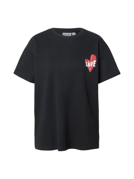 PIECES Tricou PCSKYLAR roșu pastel / roșu deschis / negru alb