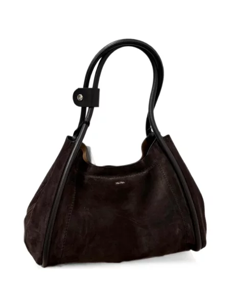 Geantă Max Mara din piele de căprioară maro