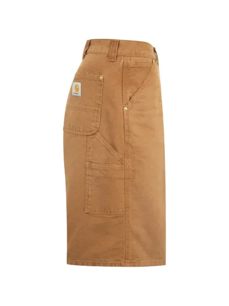 Džínové šortky Carhartt Wip s autogramem hnědé