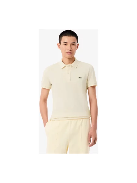 Koszulka polo o kroju slim fit z czystej bawełny Lacoste beżowa