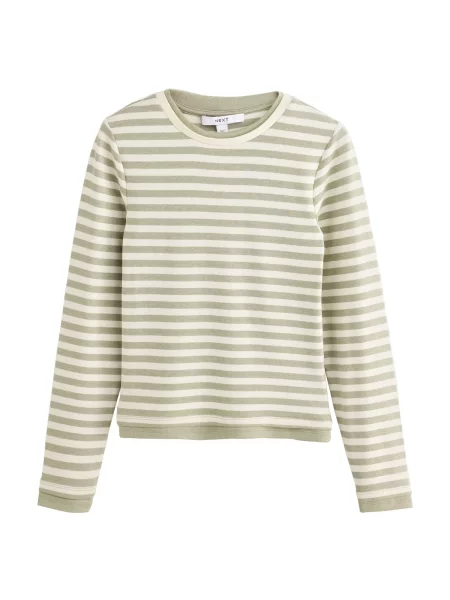 Next Tricou verde / lână alb