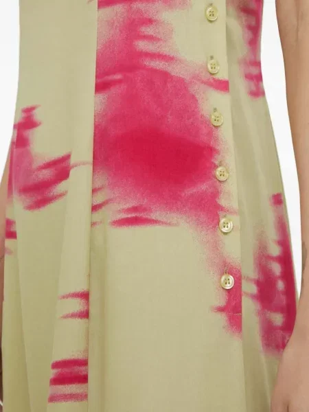 Rochie midi Samsøe Samsøe cu imagine până la genunchi de costum verde