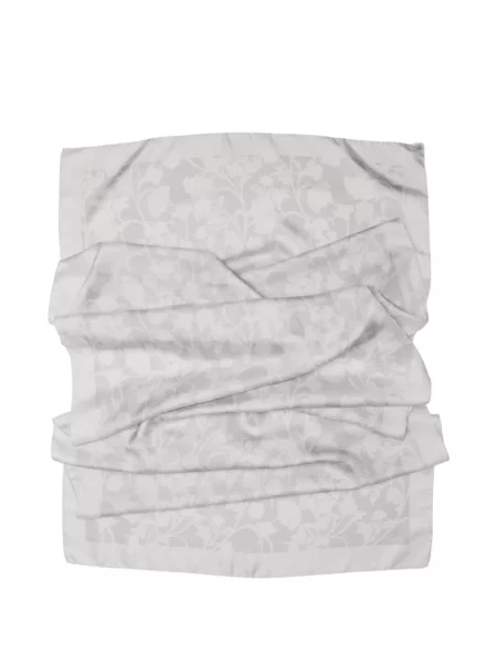 Fular Elizabetta cu model floral din jacard gri