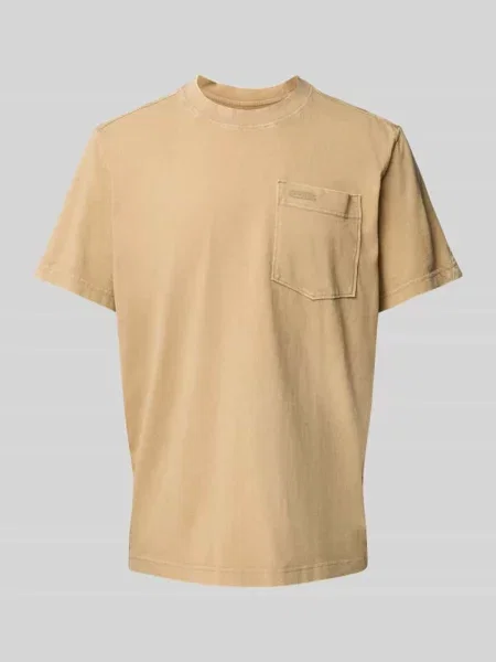 T-shirt z kieszenią na piersi G-star Raw beżowa