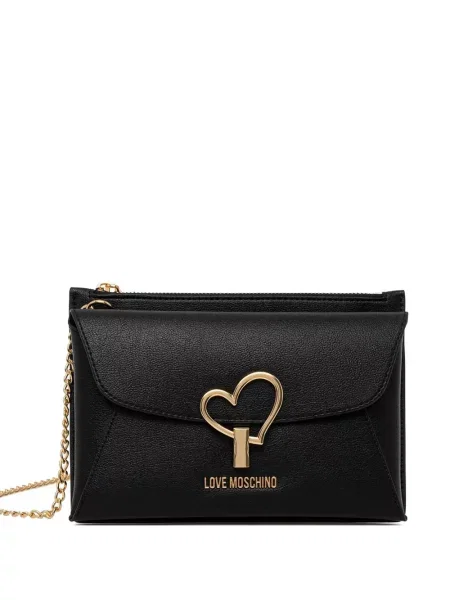 Боди Love Moschino с апликация със сърца черно