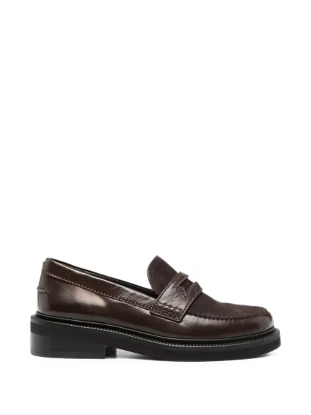 Pantofi loafer Maje cu autograf maro