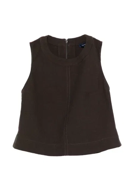 Bluzka Soeur bez rękawów brązowa