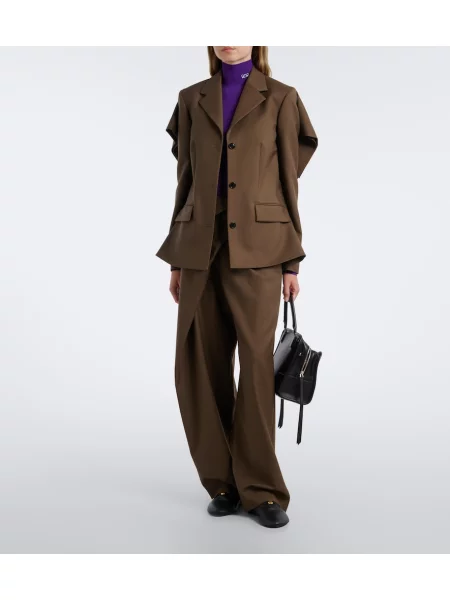 Pantaloni Loewe de lână drapate maro