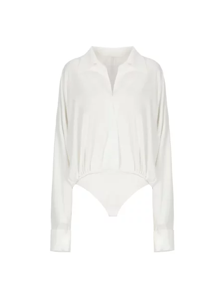 Koszulka Norma Kamali z dekoltem w serek biała