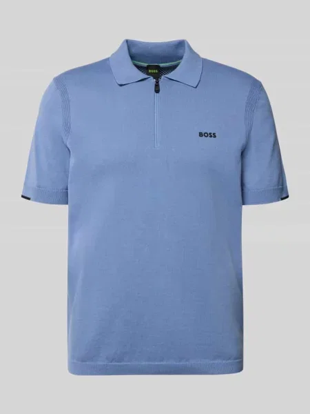Koszulka polo o kroju regular fit z czystej bawełny model KN_EVER-X' Boss Green niebieska