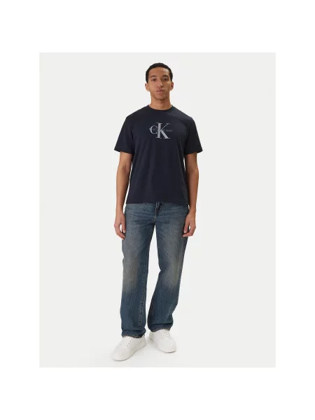 Calvin Klein Jeans T-Shirt Hero Monologo Σκούρο Regular Fit μπλε