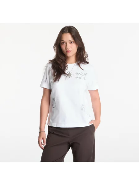 Tričko Samsøe Samsøe Sacamino Ss T-Shirt White Scribbles M bílé