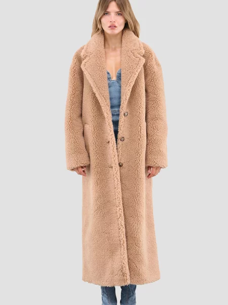 Шуба Moschino бежевий