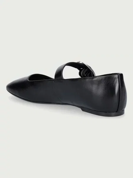 Calvin Klein balerina cipő bőr SQUARED BALLERINA MJ LTH HDW fekete