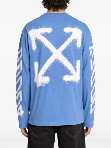 Lung tricou Off-white cu imagine alb