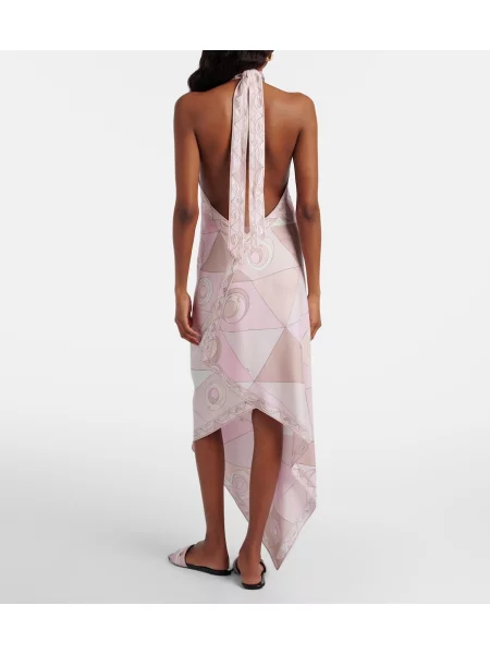 Rochie maxi Pucci de mătase roz