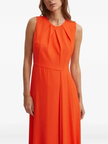 Rochie maxi Sandro Ferrone plisată de costum portocaliu