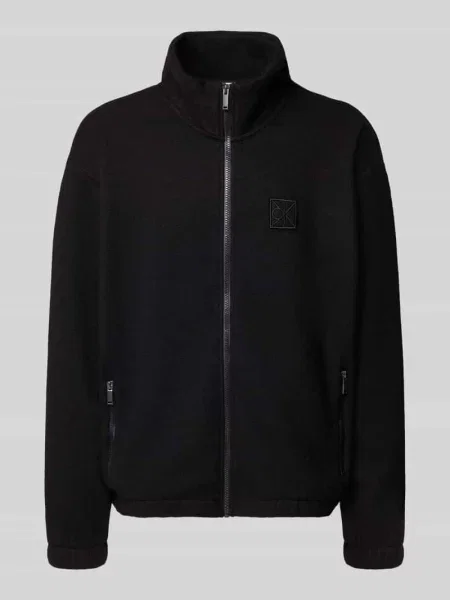 Kurtka z polaru z mieszanki wełny Ck Calvin Klein czarna