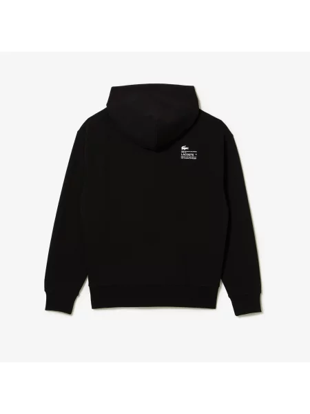 Lacoste Bluza Z Kapturem O Luźnym Kroju Lacoste czarna