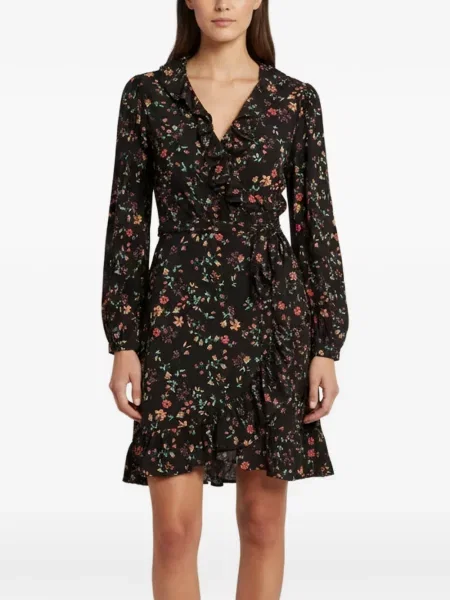 Rochie mini Maje cu model floral cu imagine negru