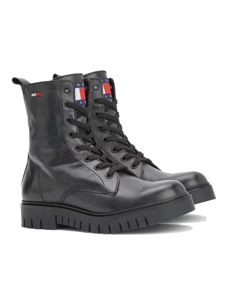 Botki Tommy Jeans w miejskim stylu czarne