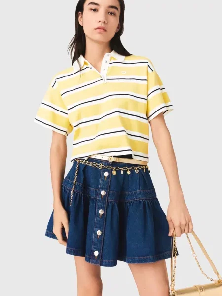 Поло Maje в полоску желтое