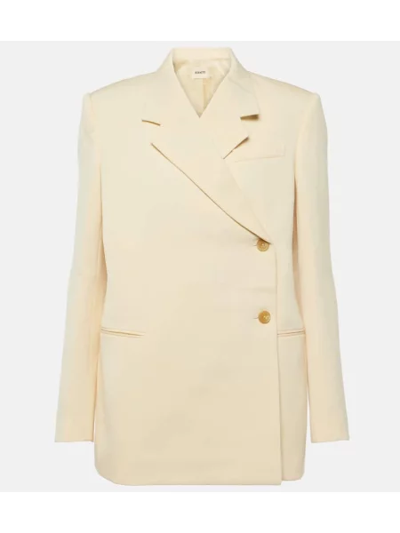 Marynarka Khaite wełniana biała