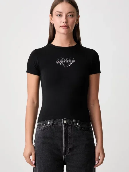 Guess Jeans t-shirt γυναικείο με μαύρο