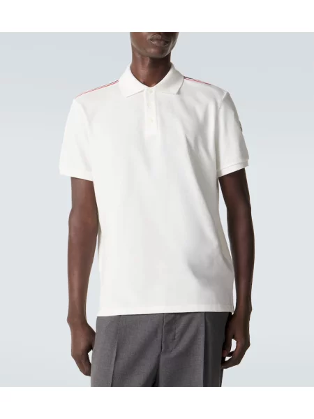 Polo Moncler cu autograf alb