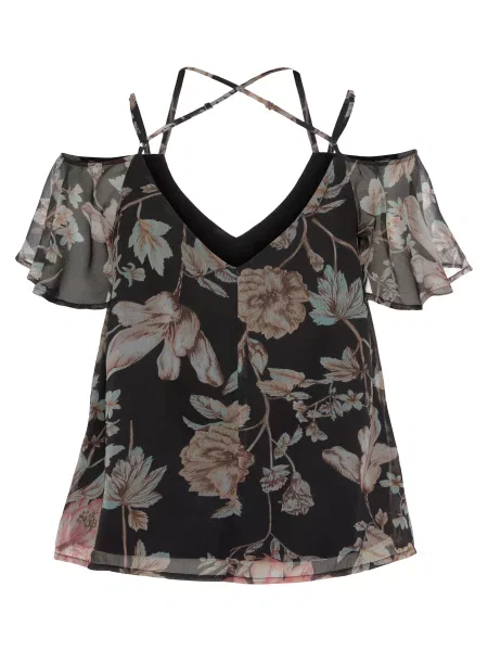 LASCANA Bluză maro amestecat negru