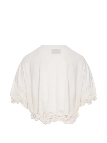 Tricou Seen Users cu volane alb